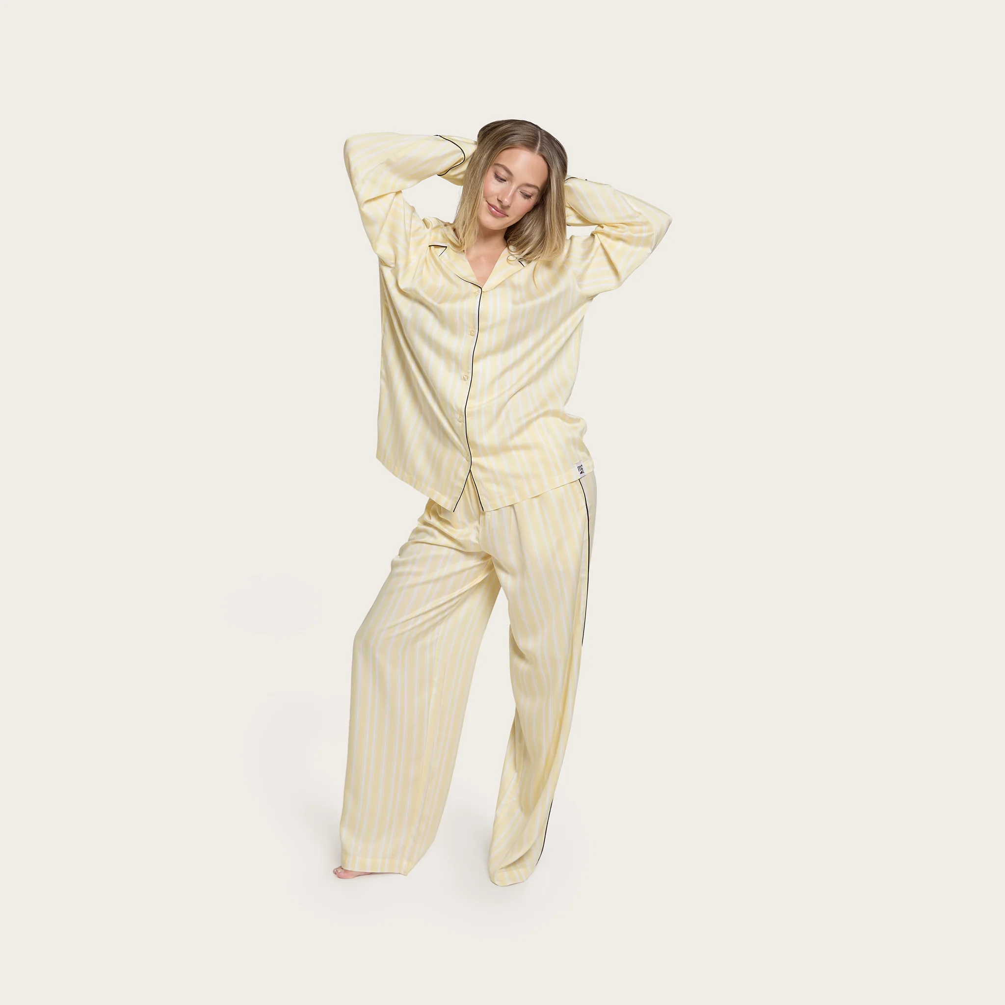 Butter Stripe Lottie Bamboo Long Sleeve Shirt - Image 3