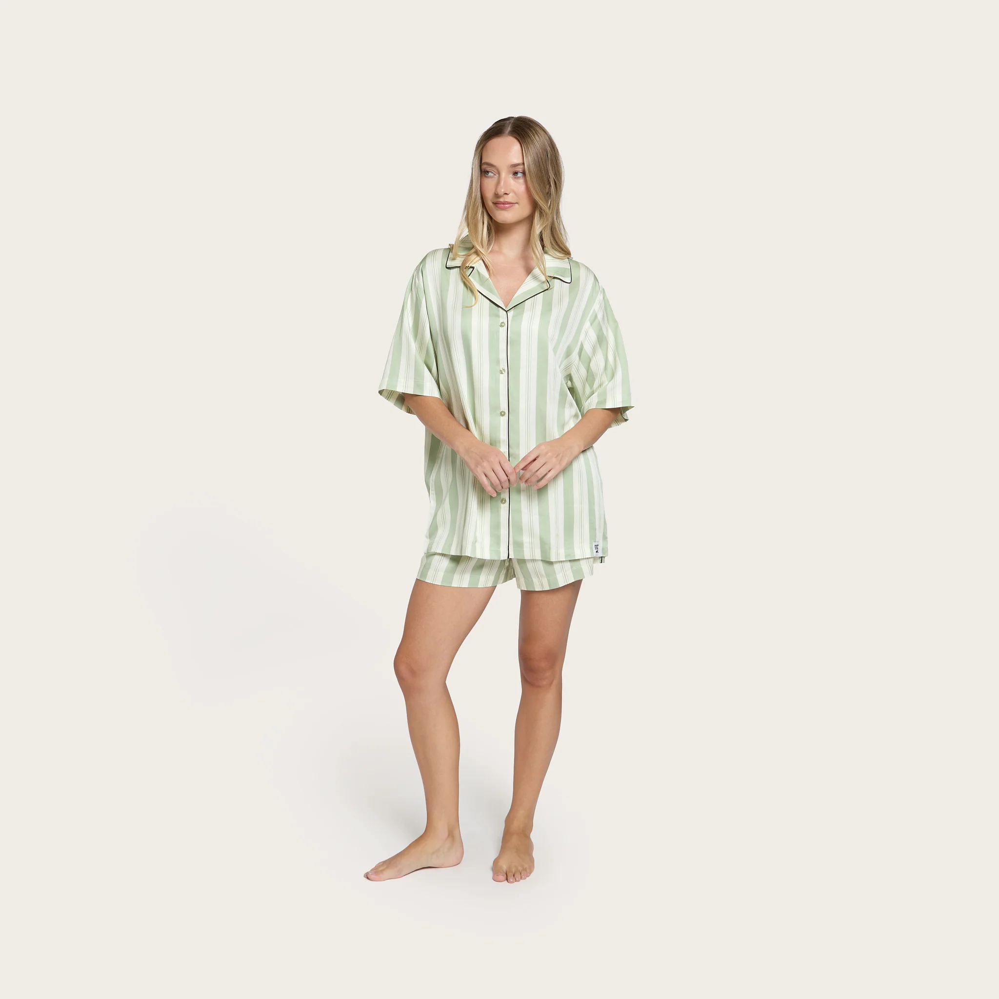Pistachio Stripe Lottie Bamboo Shirt - Image 3